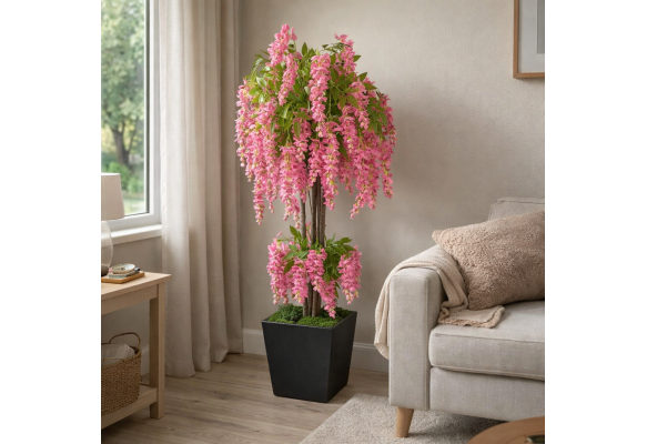 Pembe Wisteria Salkım Yapay Ağacı